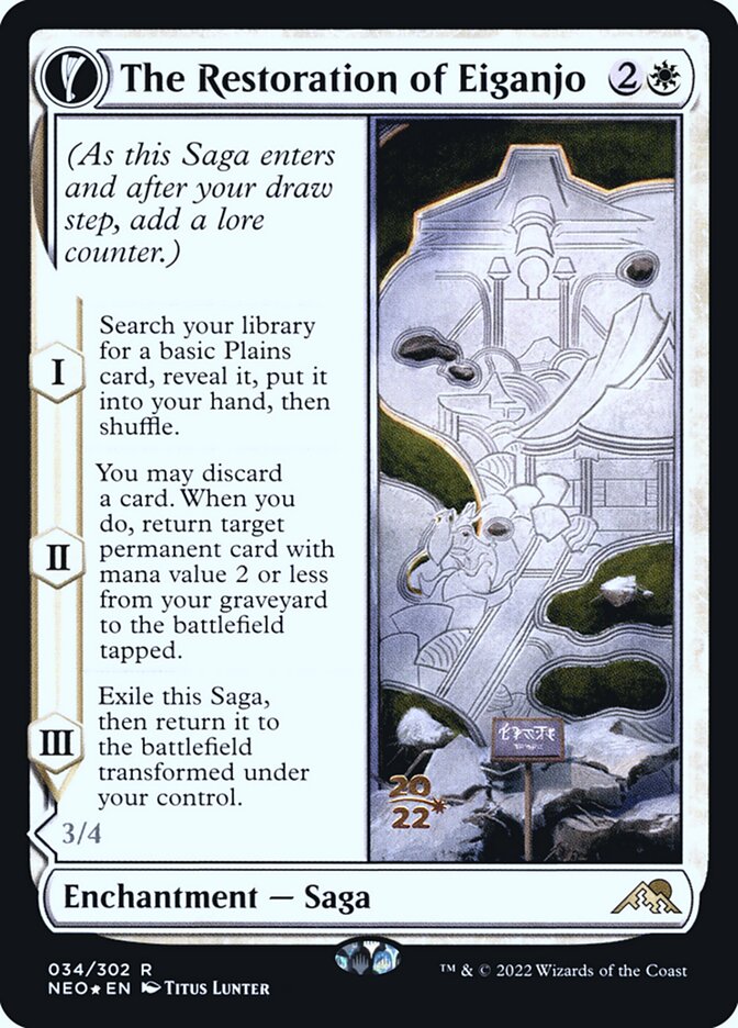 The Restoration of Eiganjo // Architect of Restoration (34s) - Kamigawa: Neon Dynasty Promos (PNEO)