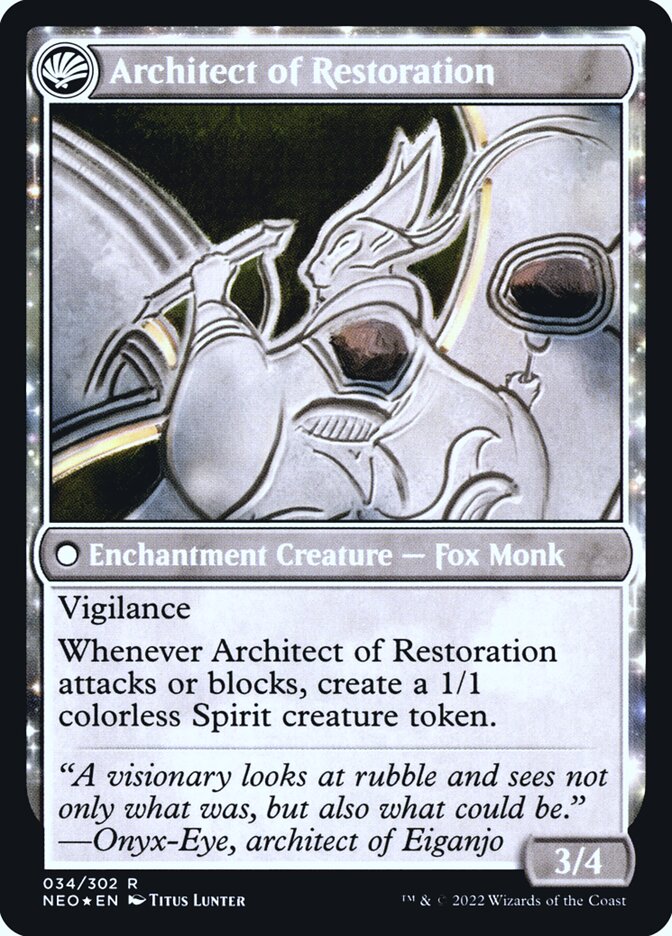 The Restoration of Eiganjo // Architect of Restoration (34s) - Kamigawa: Neon Dynasty Promos (PNEO)