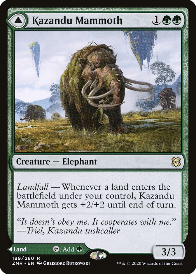 Kazandu Mammoth // Kazandu Valley (189) - Zendikar Rising (ZNR)