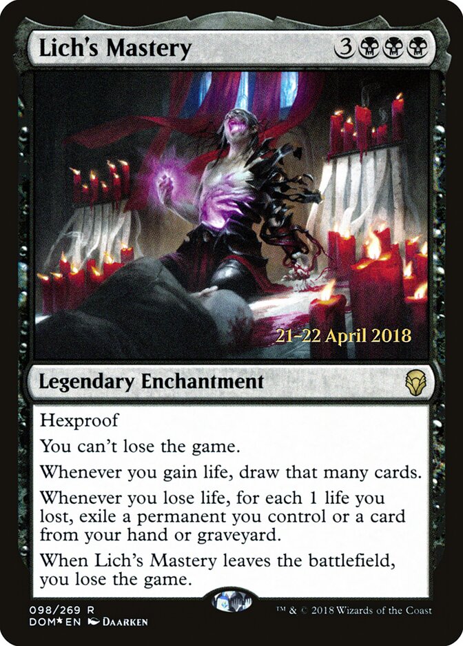 Lich's Mastery (98s) - Dominaria Promos (PDOM)