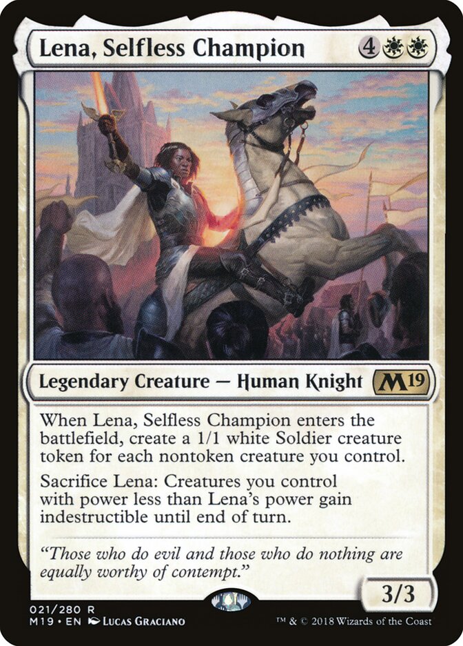 Lena, Selfless Champion (21) - Core Set 2019 (M19)