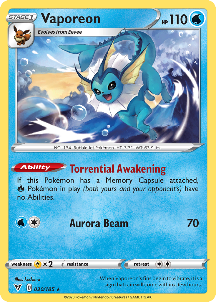 Vaporeon (30/185) - Vivid Voltage (VIV)