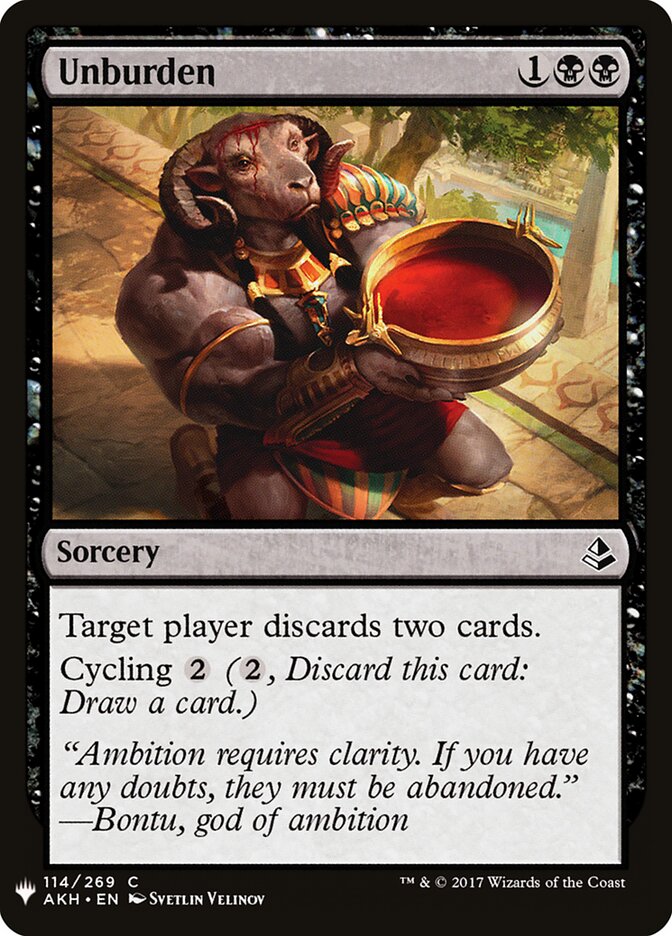 Unburden (AKH-114) - The List (PLST)