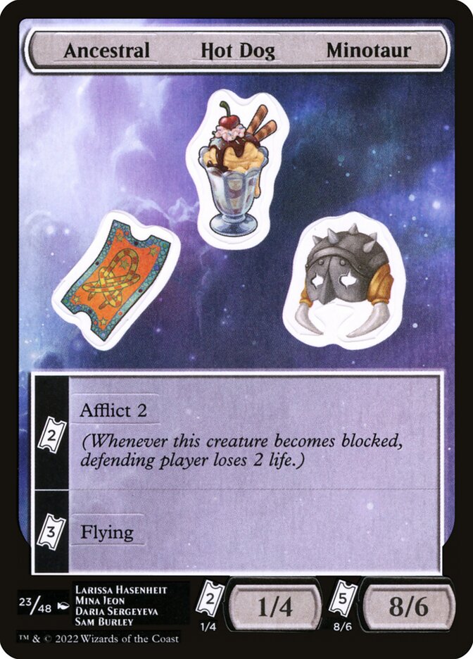 Ancestral Hot Dog Minotaur (23) - Unfinity Sticker Sheets (SUNF)