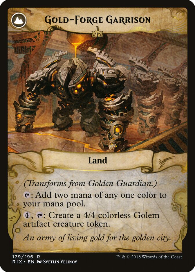 Golden Guardian // Gold-Forge Garrison (179) - Rivals of Ixalan (RIX)