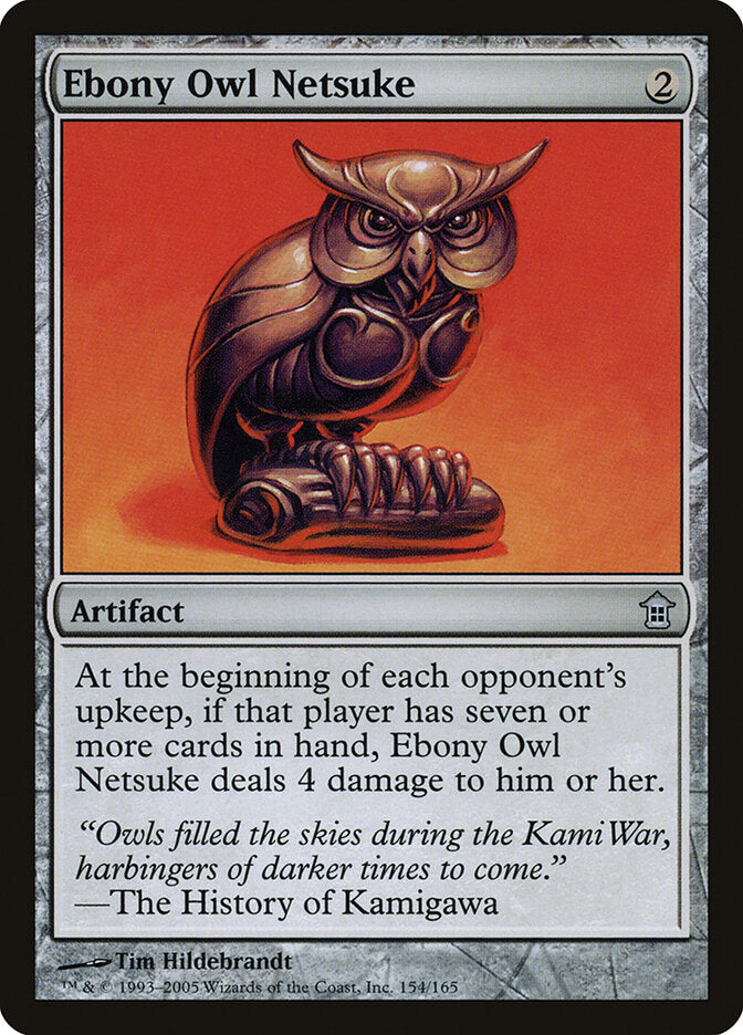 Ebony Owl Netsuke (154) - Saviors of Kamigawa (SOK)
