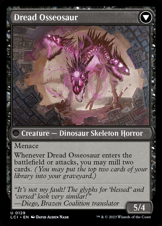Visage of Dread // Dread Osseosaur (129) - The Lost Caverns of Ixalan (LCI)