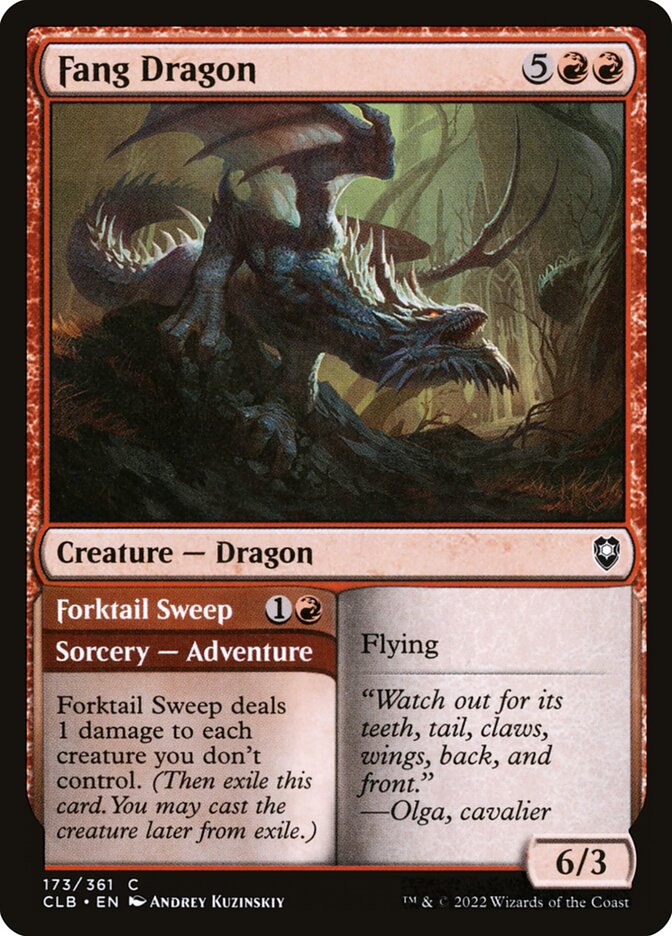 Fang Dragon // Forktail Sweep (173) - Commander Legends: Battle for Baldur's Gate (CLB)