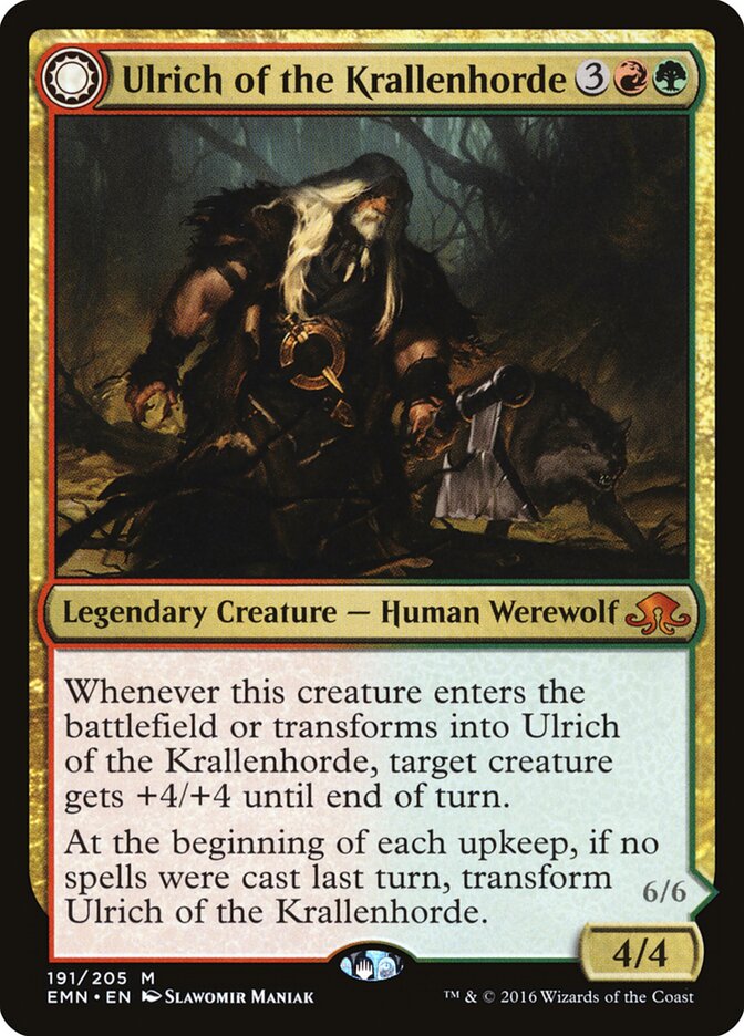Ulrich of the Krallenhorde // Ulrich, Uncontested Alpha (191) - Eldritch Moon (EMN)