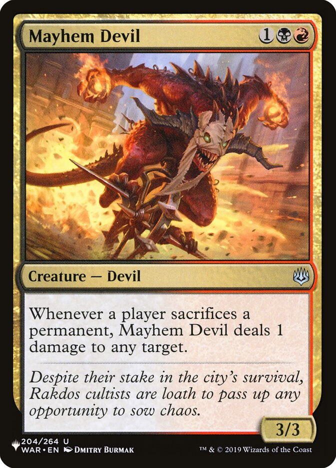 Mayhem Devil (WAR-204) - The List (PLST)