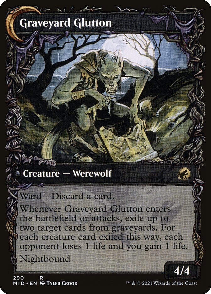 Graveyard Trespasser // Graveyard Glutton (290) - Innistrad: Midnight Hunt (MID)