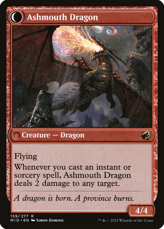 Smoldering Egg // Ashmouth Dragon (159) - Innistrad: Midnight Hunt (MID)