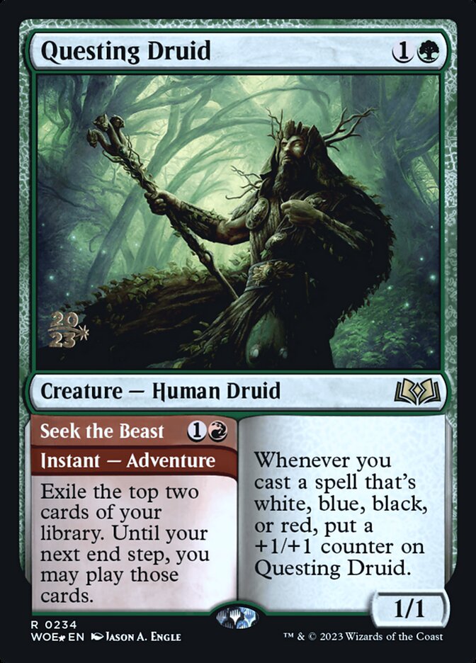 Questing Druid // Seek the Beast (234s) - Wilds of Eldraine Promos (PWOE)