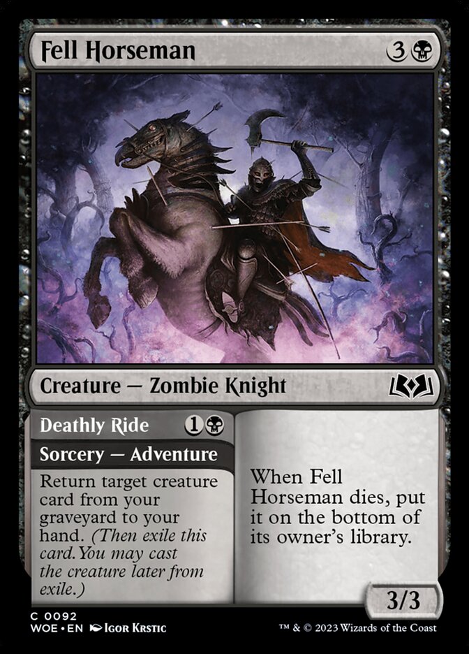 Fell Horseman // Deathly Ride (92) - Wilds of Eldraine (WOE)