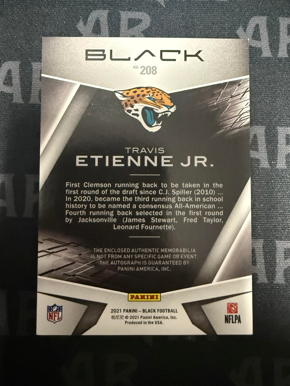 2021 Panini Black #208 Travis Etienne Jr. Ruby /15