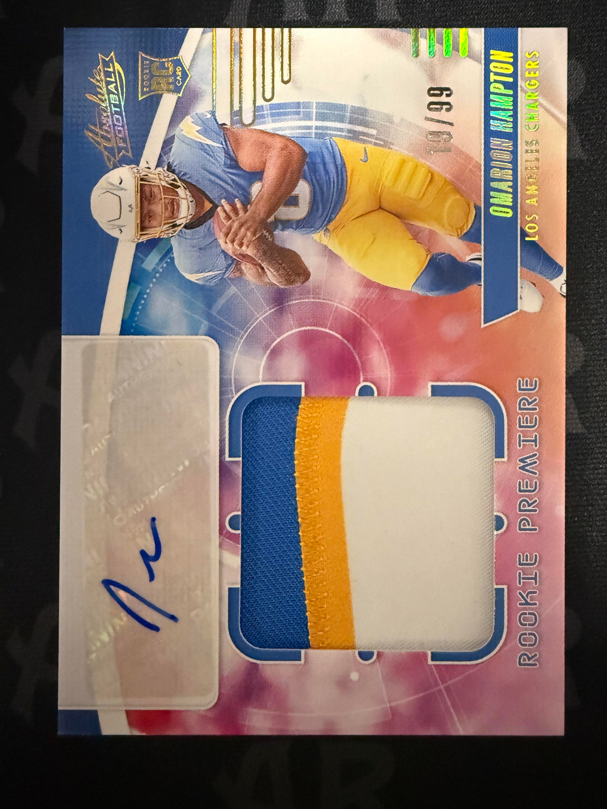 2025 Panini Absolute Omarion Hampton Rookie Premiere Materials Auto /99