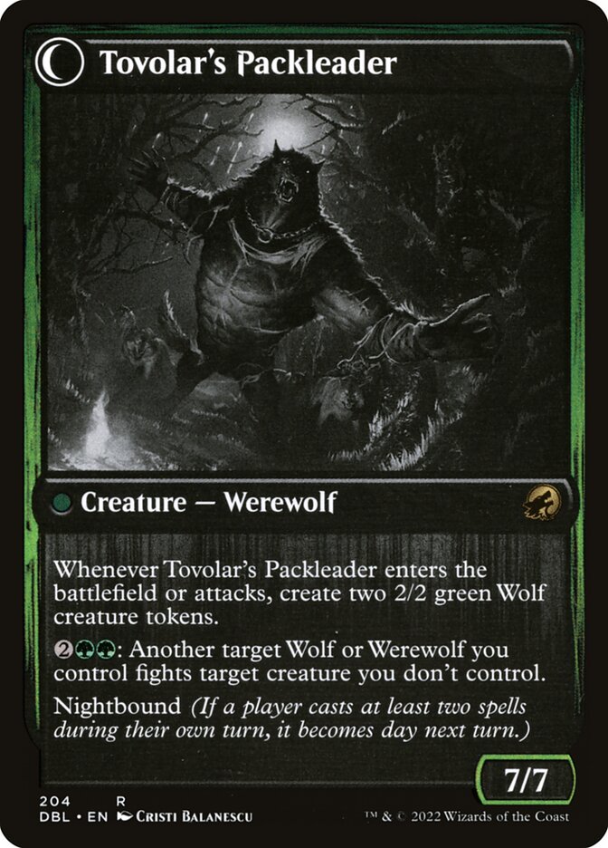 Tovolar's Huntmaster // Tovolar's Packleader (204) - Innistrad: Double Feature (DBL)