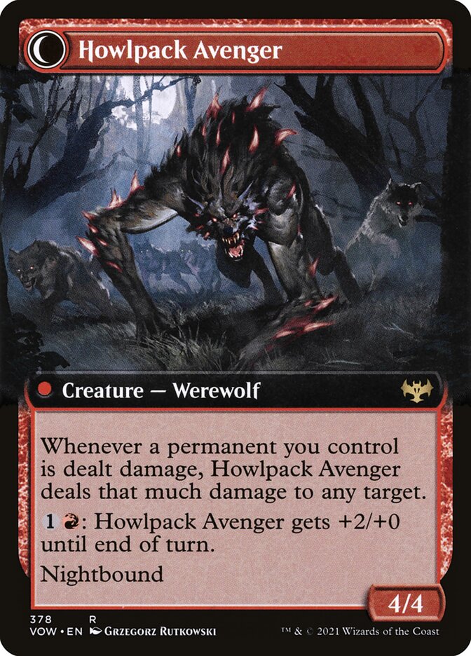 Ill-Tempered Loner // Howlpack Avenger (378) - Innistrad: Crimson Vow (VOW)