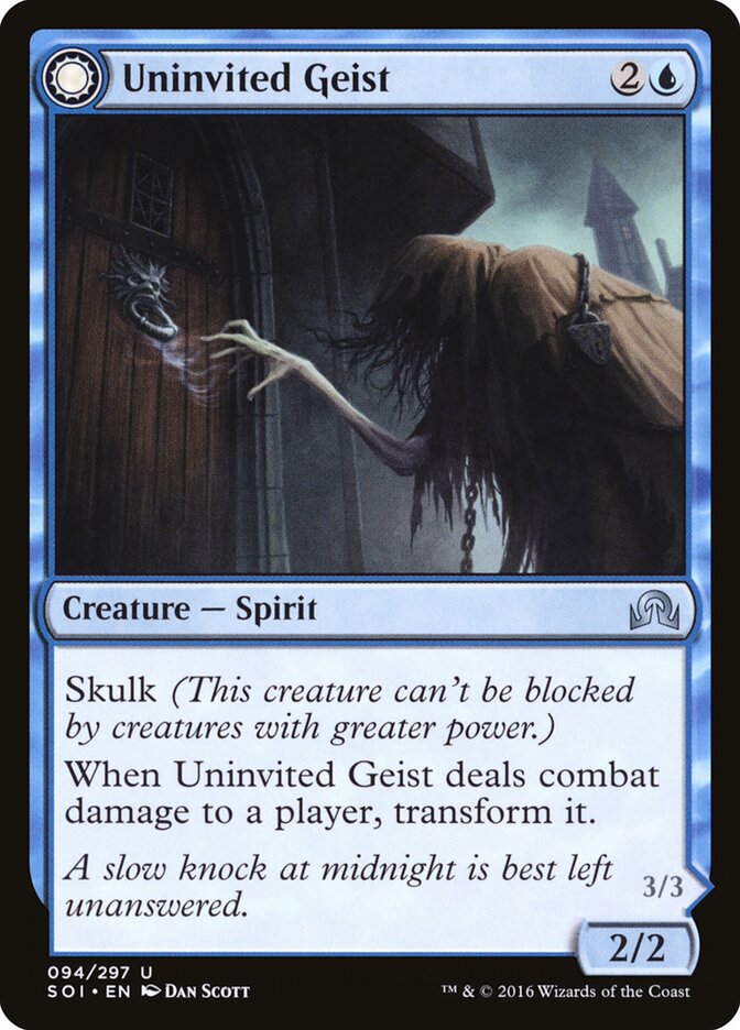 Uninvited Geist // Unimpeded Trespasser (94) - Shadows over Innistrad (SOI)