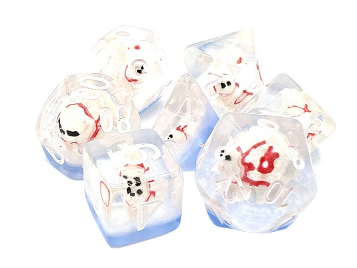 Old School 7 Piece DnD RPG Dice Set: Polar Bear Dive