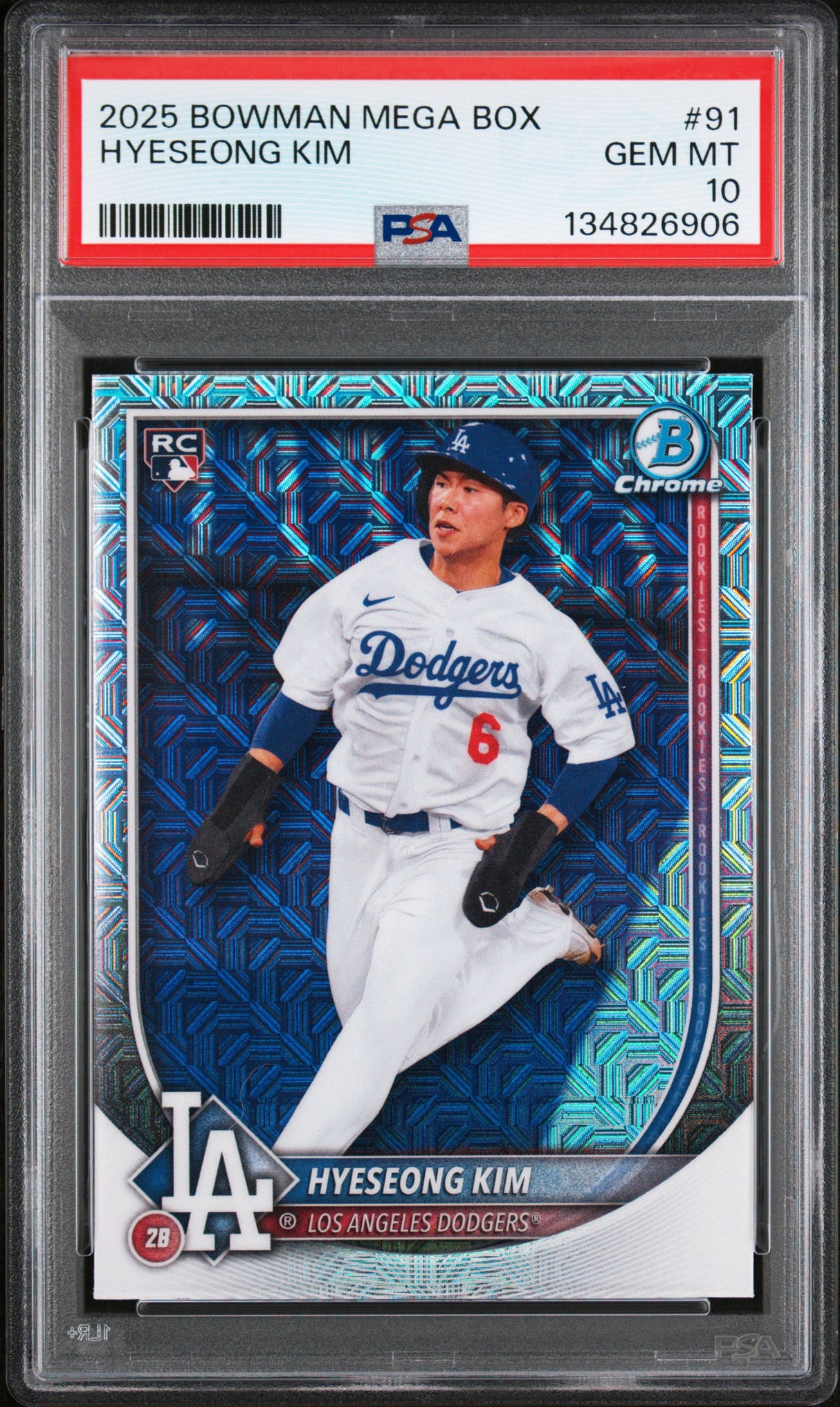 2025 Bowman #91 Hyeseong Kim Chrome Mojo Refractor PSA 10