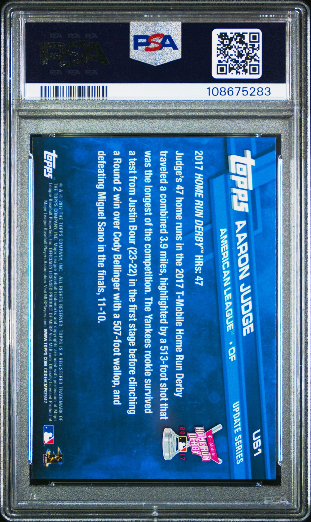 2017 Topps Update #US1 Aaron Judge PSA 8