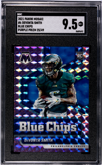 2021 Panini Mosaic #6 Devonta Smith Blue Chips Purple /49 SGC 9.5
