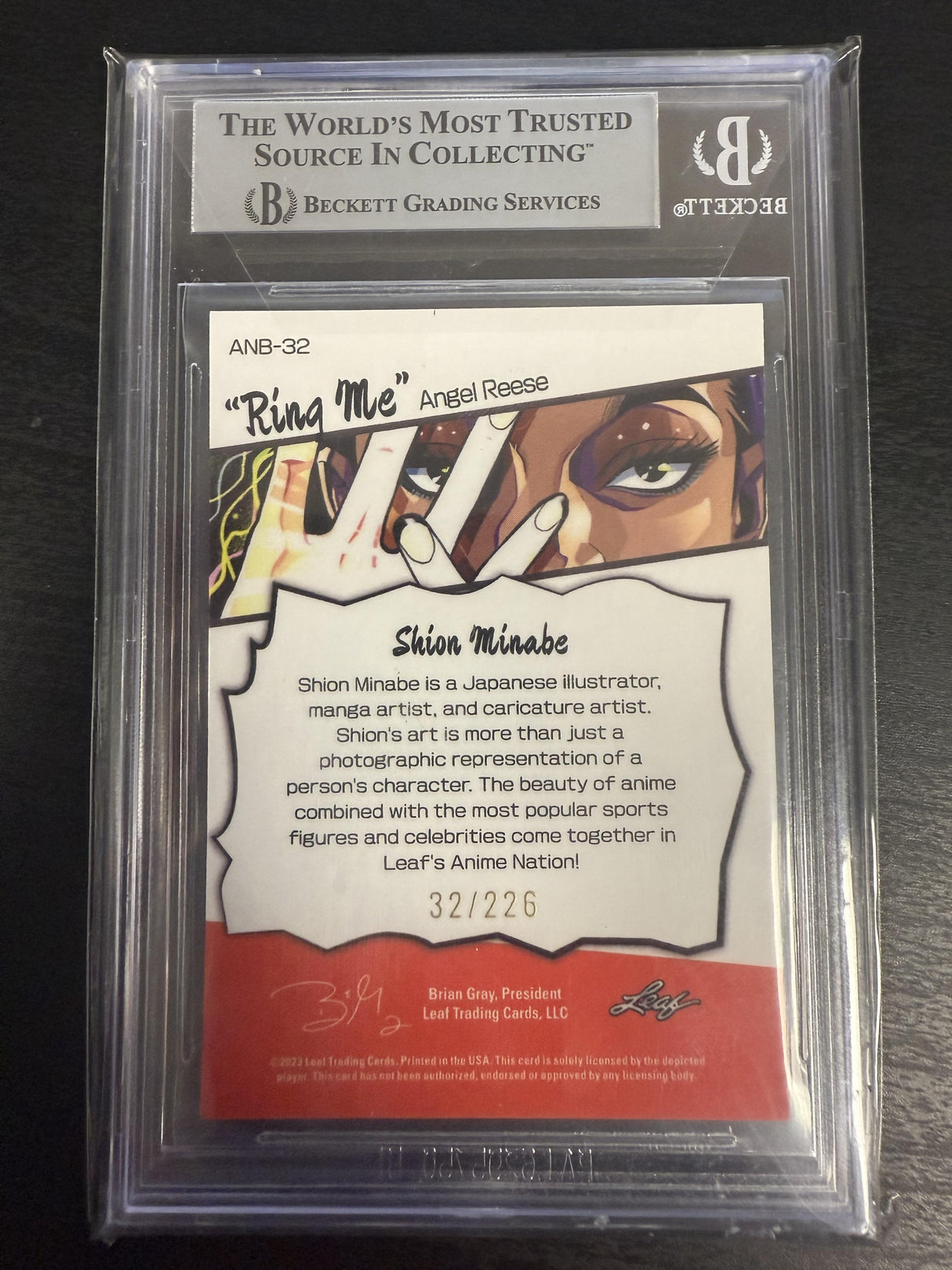 2023 Leaf Metal Anime Nation Angel Reese Auto /226 BGS Authentic