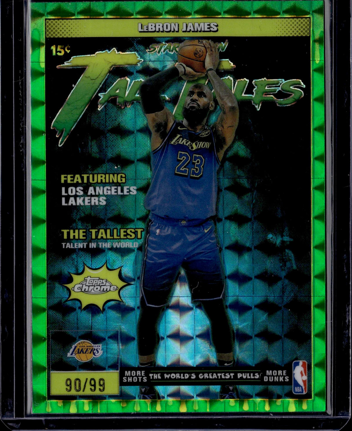 2025-26 Topps Chrome LeBron James Tall Tales Green Geometric Refractor #/99