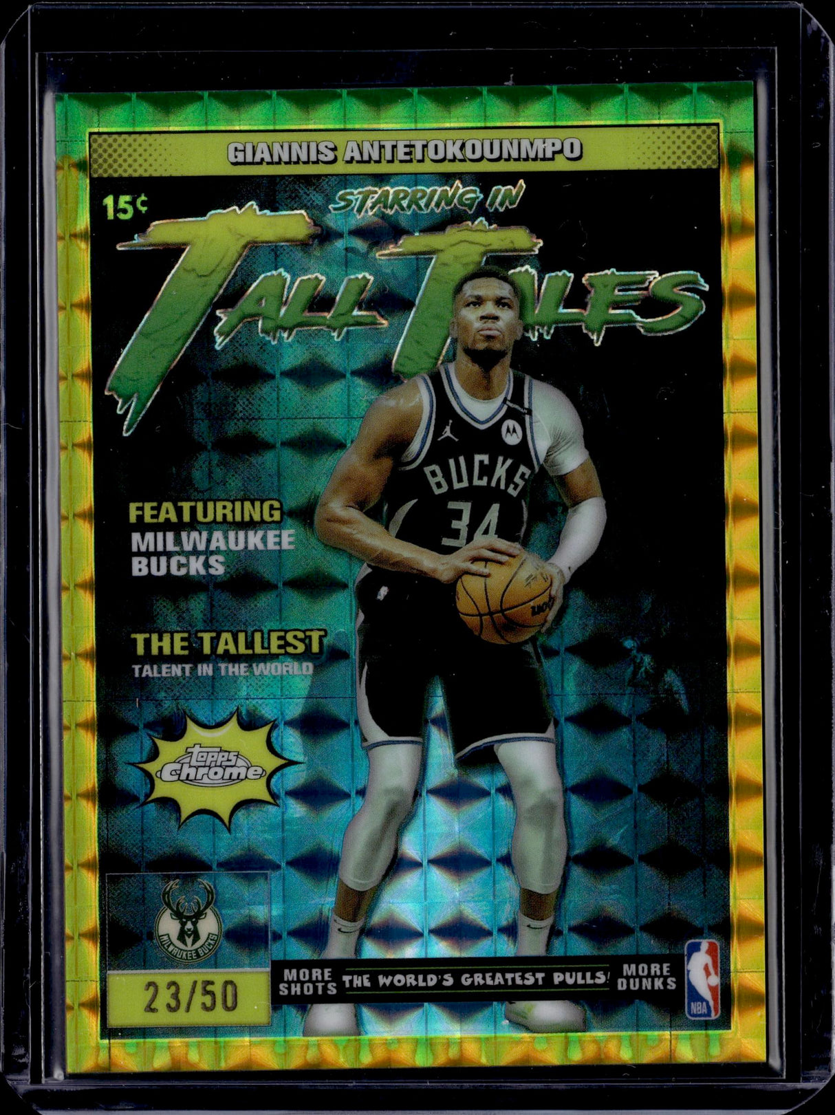 2025 Topps Chrome Giannis Antetokounmpo Tall Tales Gold Geometric Refractor /50