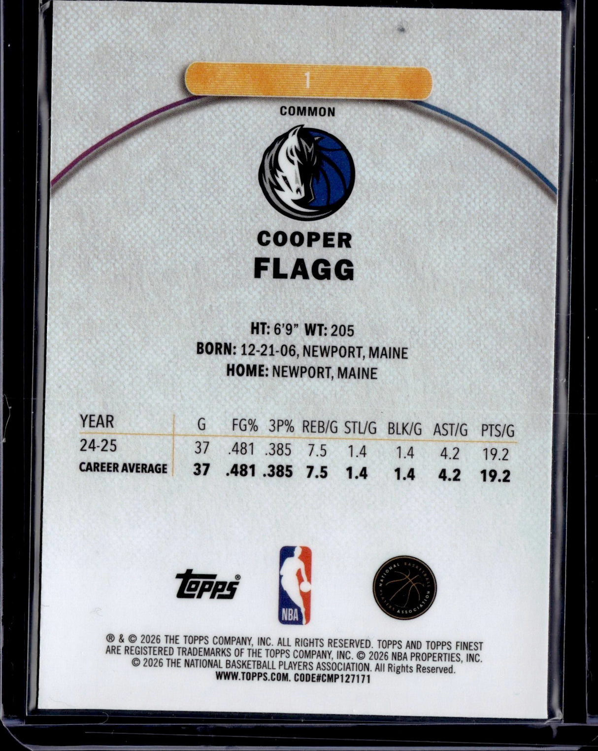 2025-26 Finest #1 Cooper Flagg