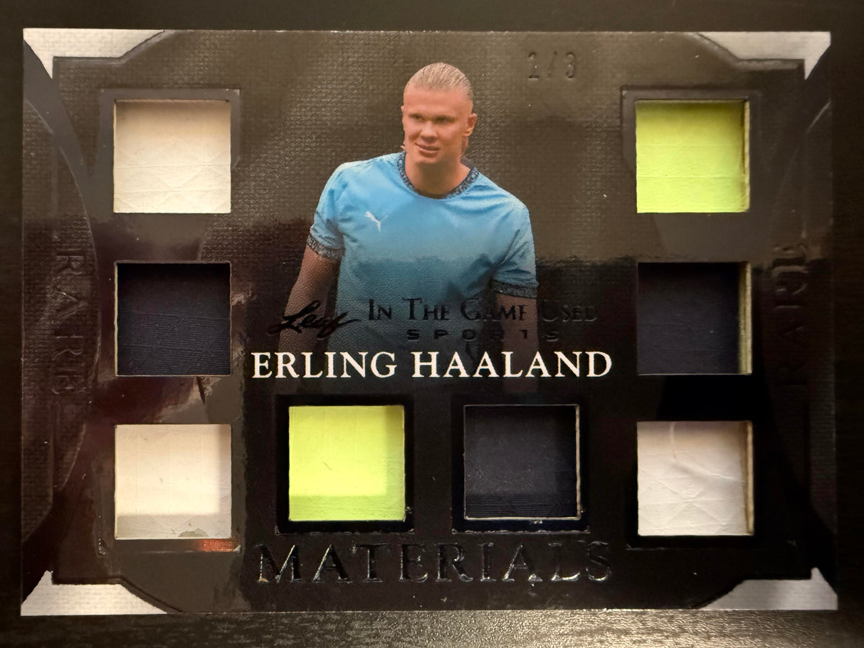 2025 Leaf In The Game Used Erling Haaland Rare Materials Black Holo /3