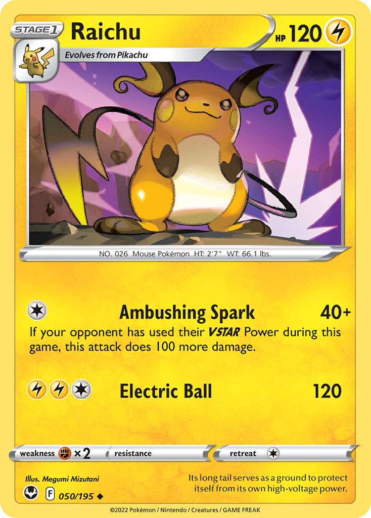 Raichu (50/195) - Silver Tempest (SIT)