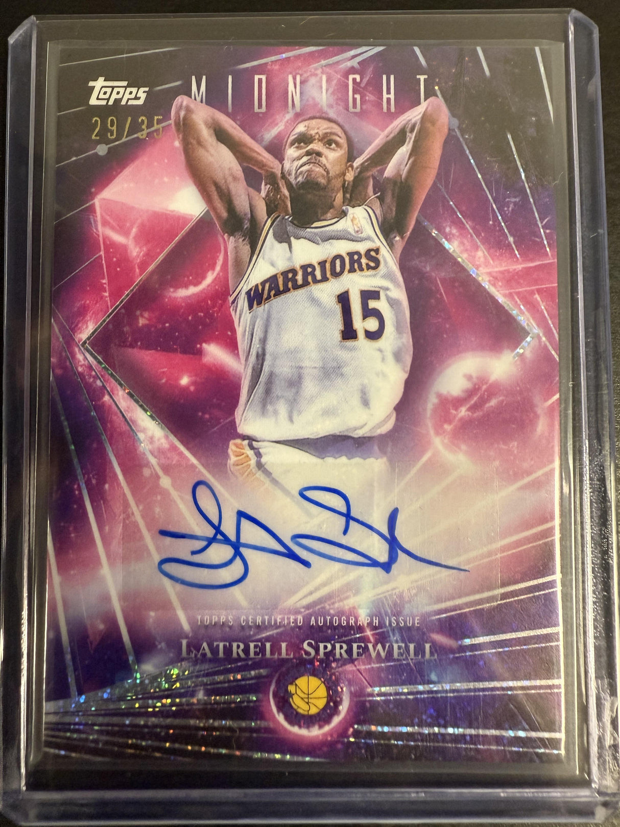 2025-26 Topps Midnight Latrell Sprewell Dark Matter Auto Winter Solstice /35