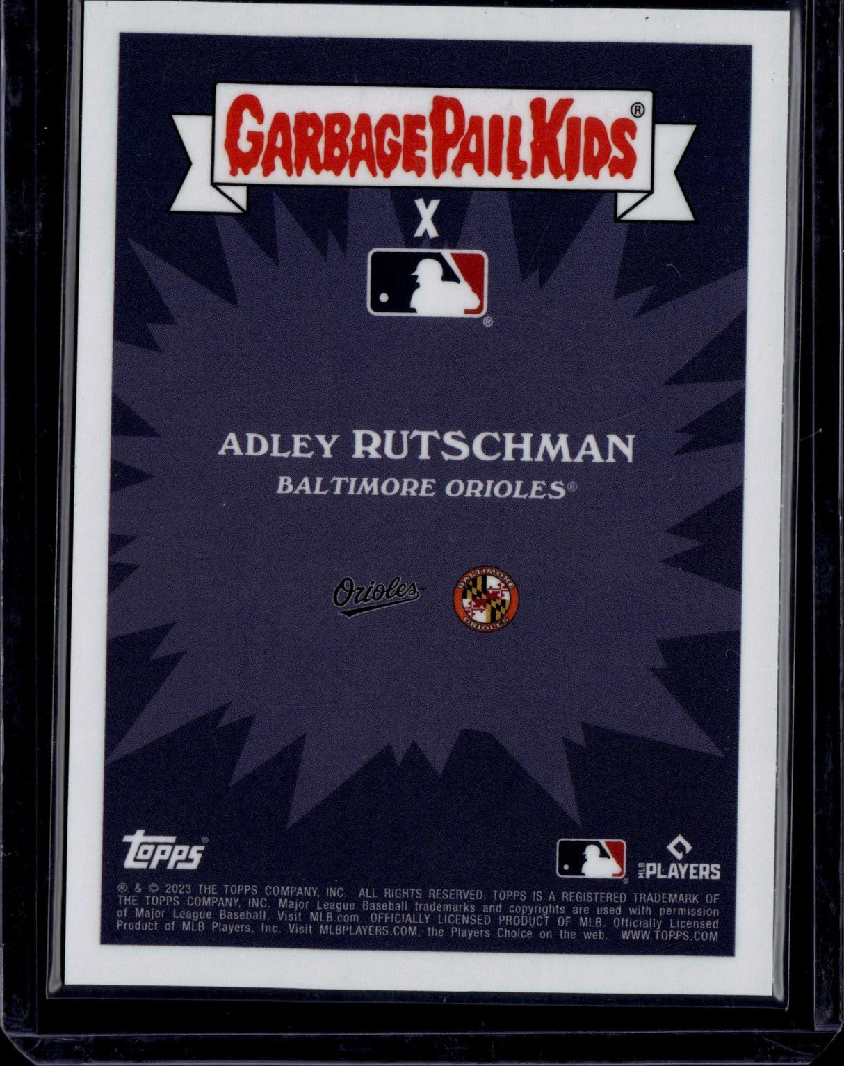 2023 Topps Garbage Pail Kids Top Gun Adley Baseball Stitching Foil /199