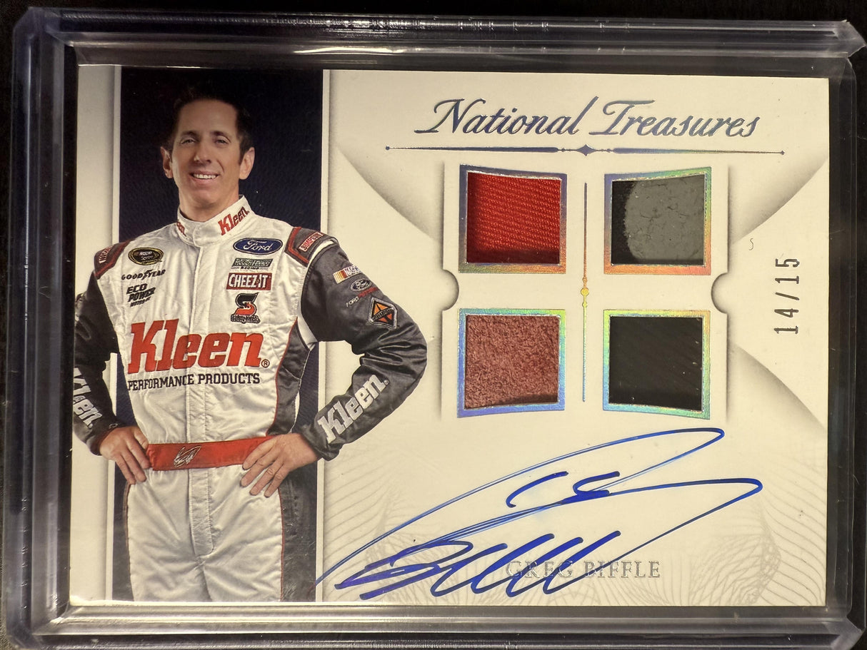 2016 Panini National Treasures Greg Biffle Signature Quad Materials Silver /15