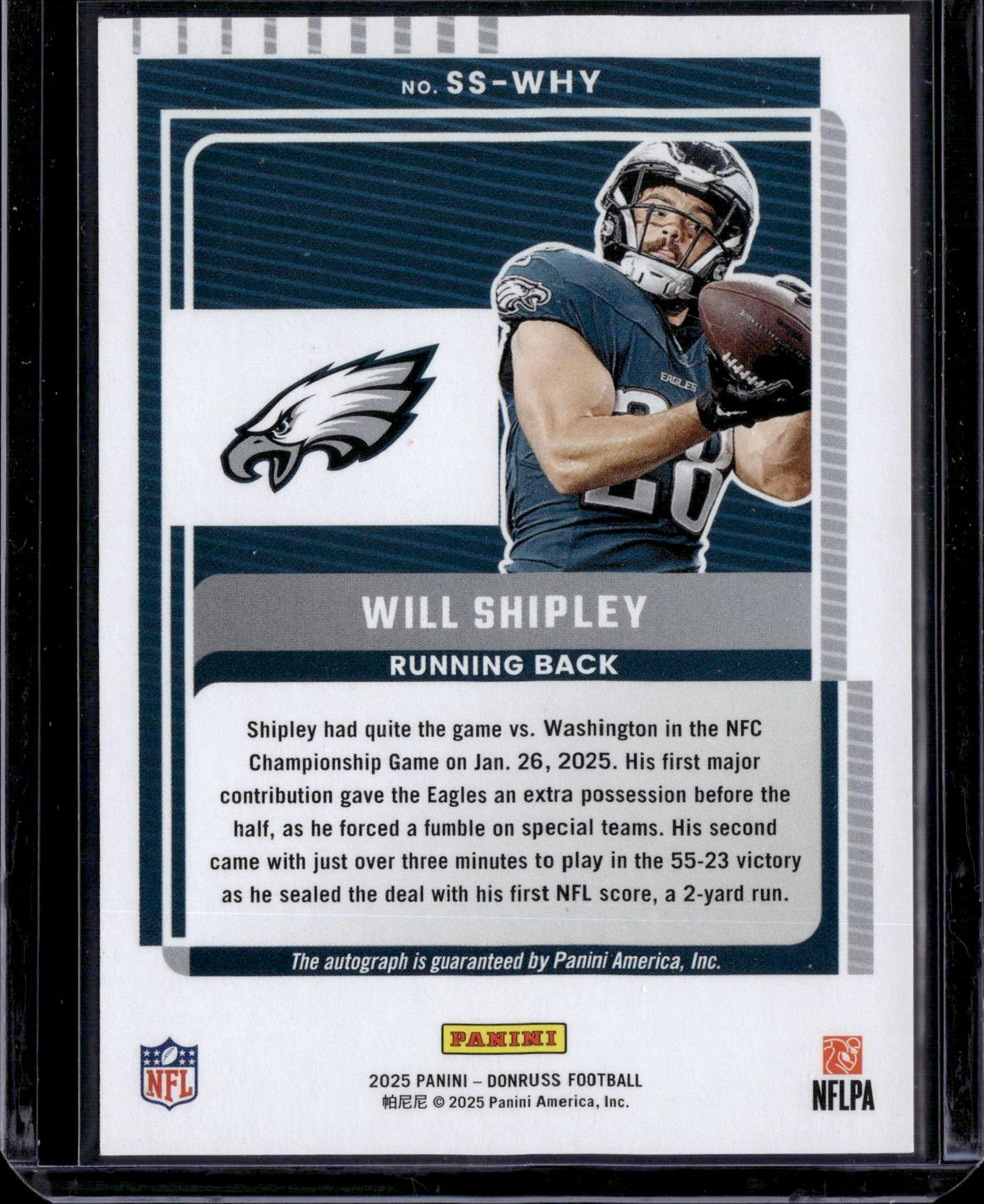 2025 Donruss #SS-WHY Will Shipley Signature Series Red #/5