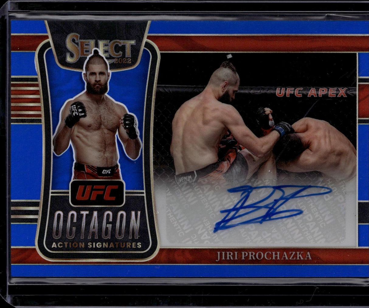 2022 Panini Select UFC Jiri Prochazka Octagon Action Signatures Blue /49