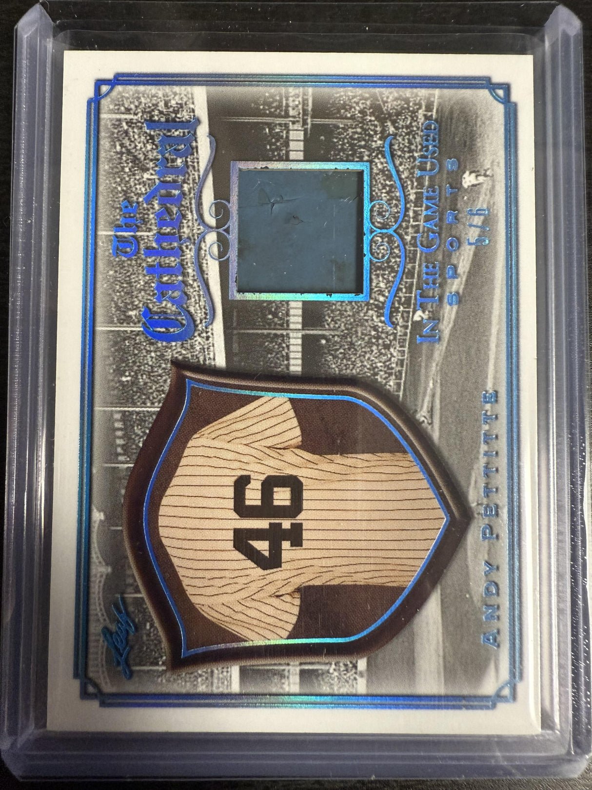 2022 Leaf In The Game Used Sports Andy Pettitte Cathedral Platinum Blue /6