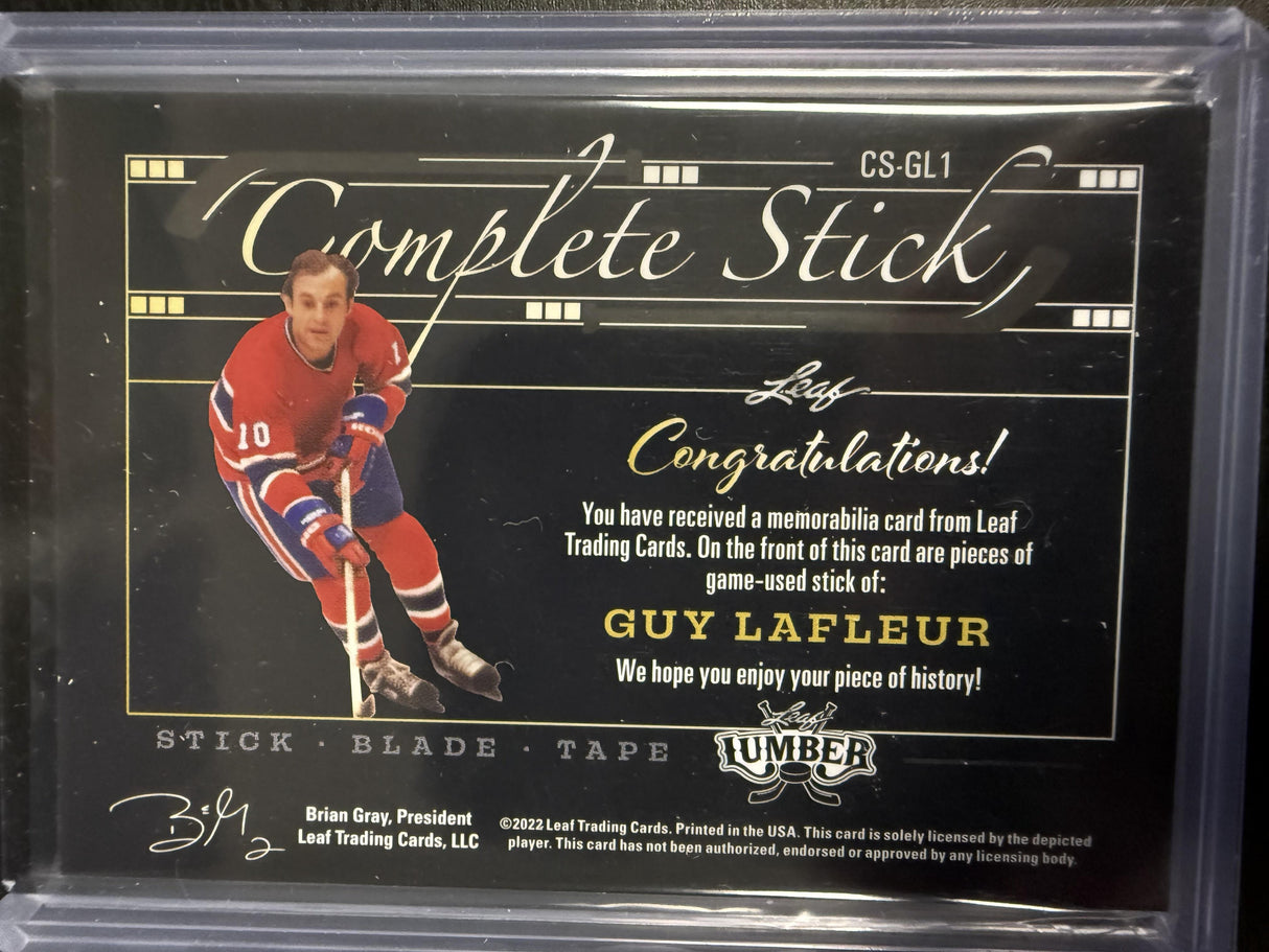 2021-22 Leaf Lumber - Complete Stick Bronze #CS-GL1 Guy Lafleur #/30