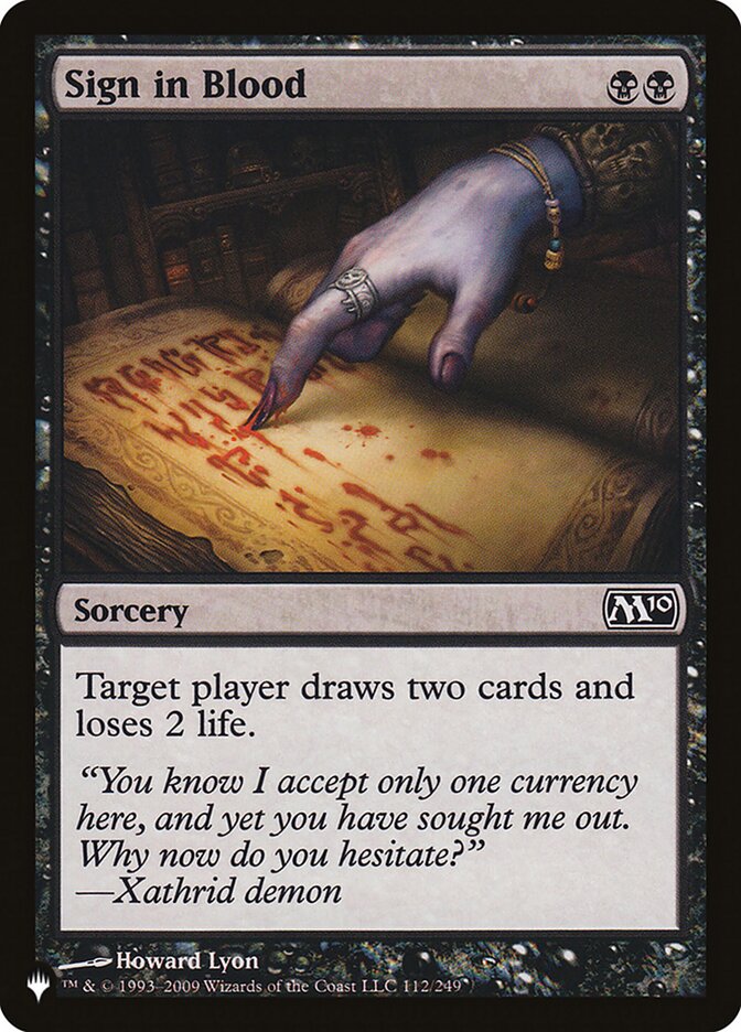 Sign in Blood (M10-112) - The List (PLST)