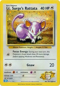 Lt. Surge's Rattata (15) - Trading Card Game Classic (CL)