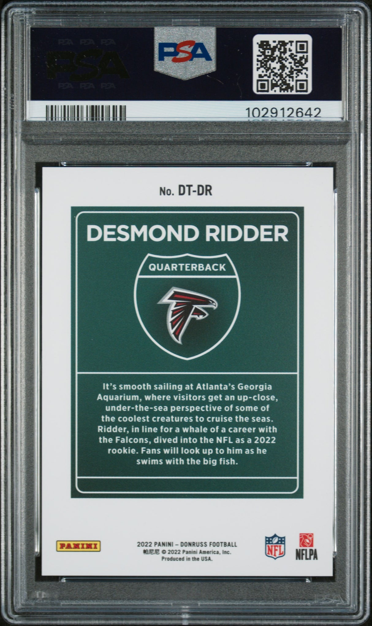 2022 Panini Donruss Downtown #DTDR Desmond Ridder Downtown! PSA 9
