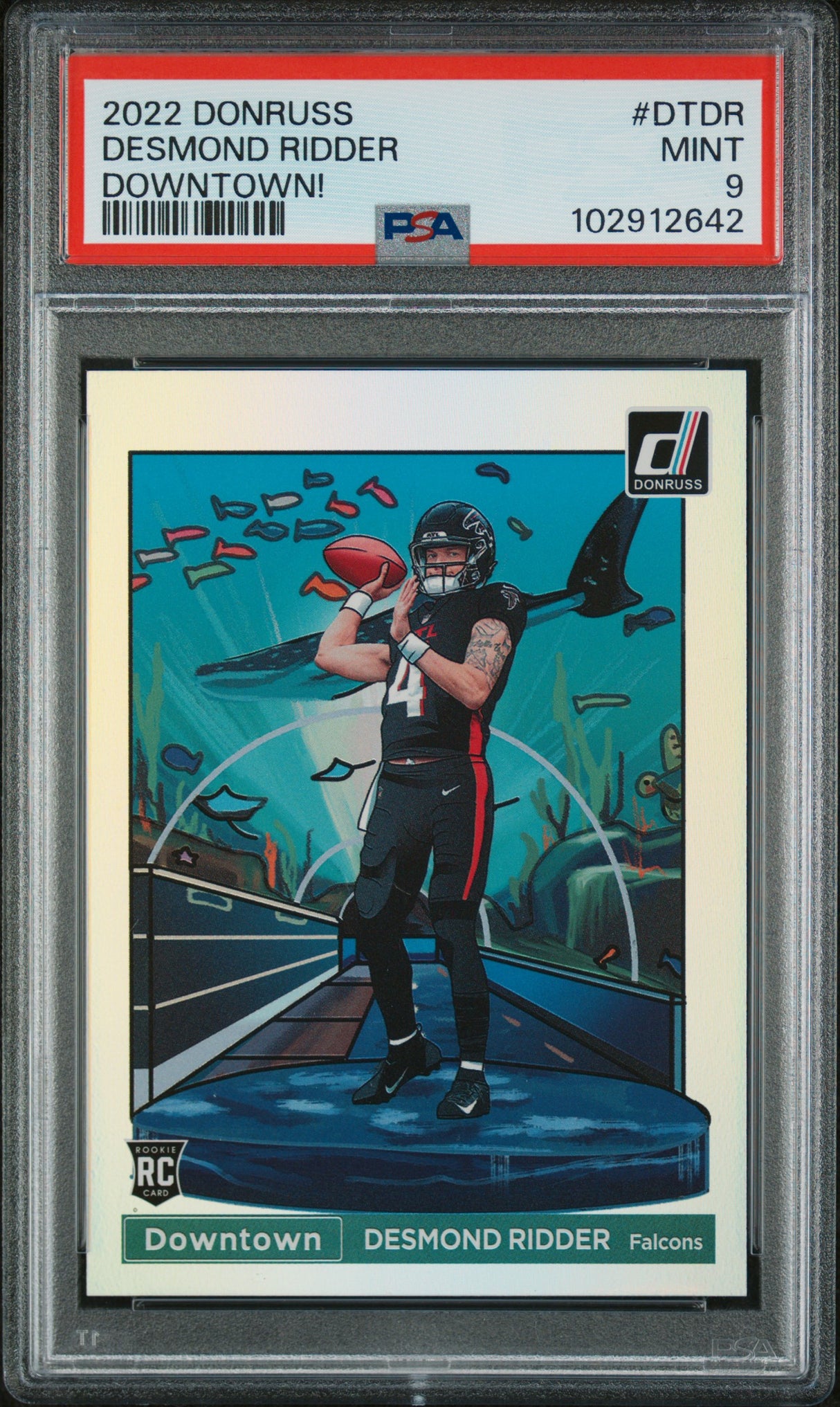 2022 Panini Donruss Downtown #DTDR Desmond Ridder Downtown! PSA 9