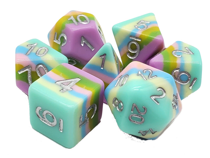 Old School 7 Piece DnD RPG Dice Set: Gradients - Easter Egg Hunt