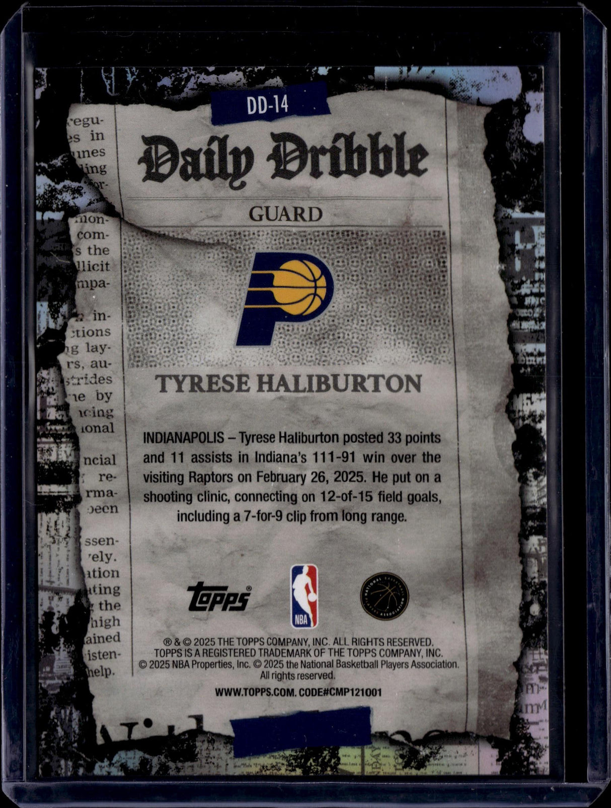 2025-26 Topps Tyrese Haliburton The Daily Dribble Orange Rainbow /25 #DD-14