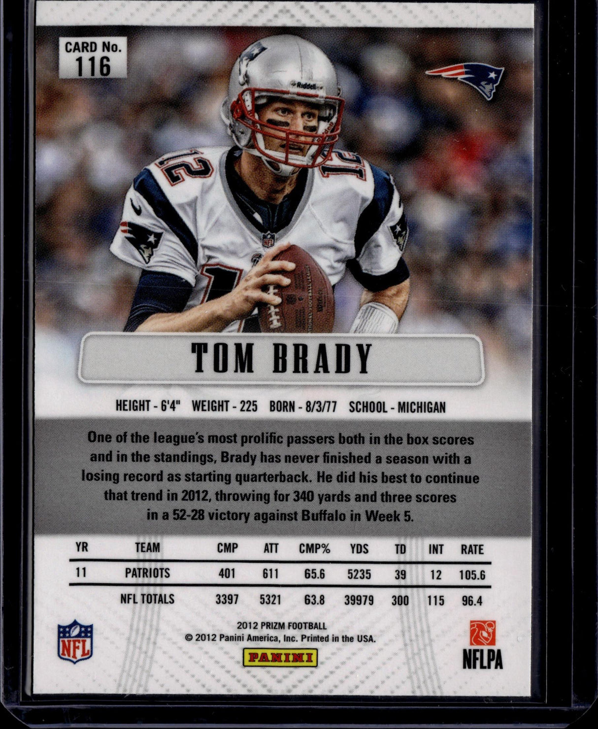 2012 Panini Prizm #116 Tom Brady