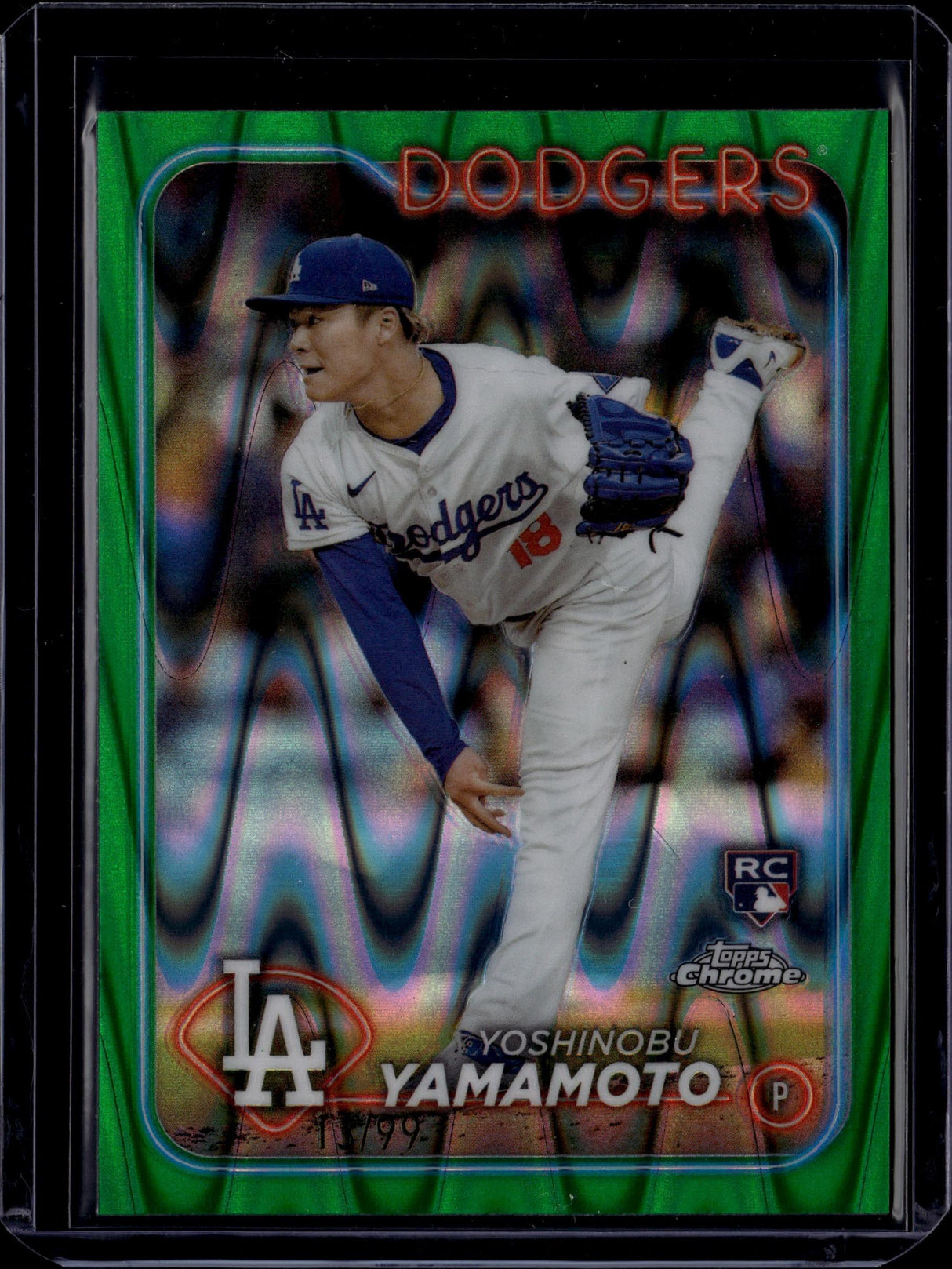 2024 Topps Chrome Yoshinobu Yamamoto Green Raywave Refractor /99