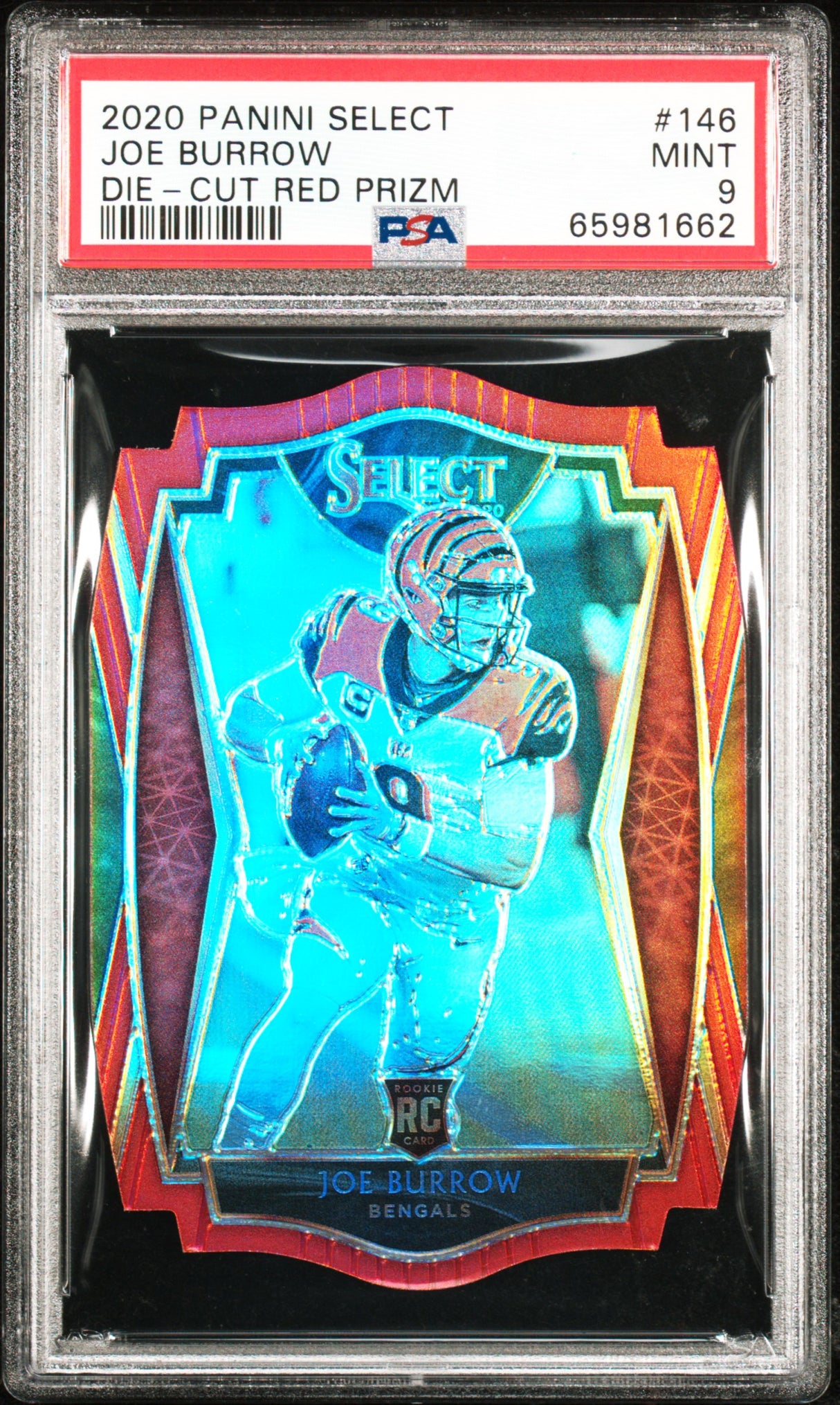 2020 Panini Select #146 Joe Burrow Die-Cut Red Prizm PSA 9