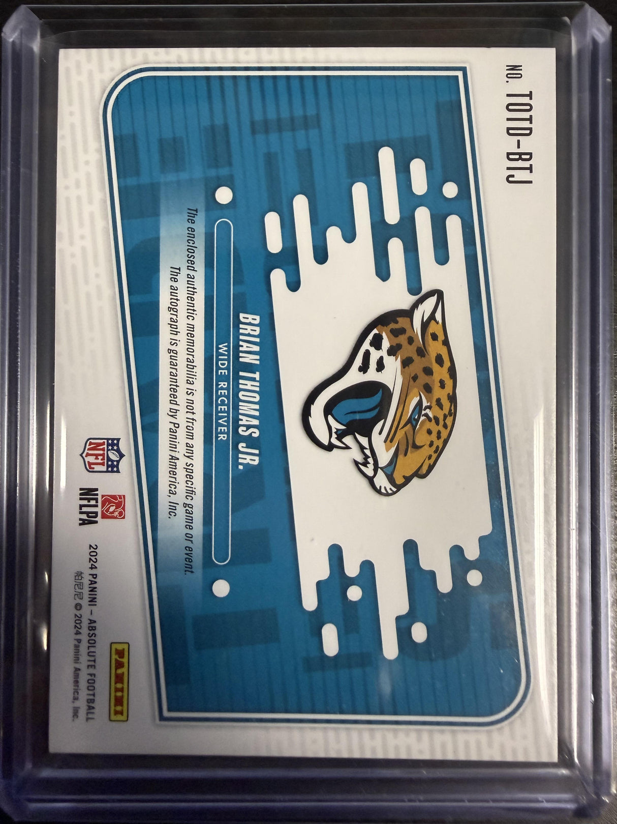 2024 Panini Absolute Brian Thomas Jr. Tools of the Trade Dual Relic Auto /25